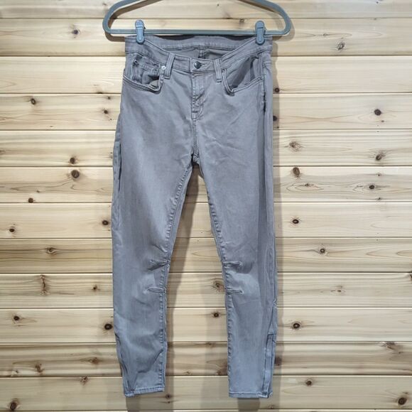 Helmut Lang Womens Jeans Beige Ankle Zipper Skinny Jeans Size 31 - Picture 1 of 14